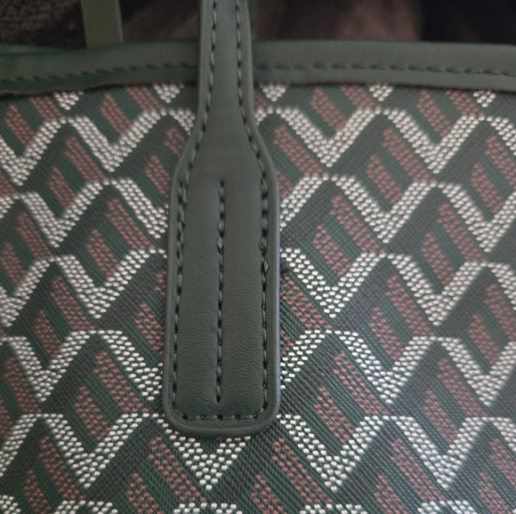 Green Geometric Printed Patterned Tote Bag - Picture 6 of 8